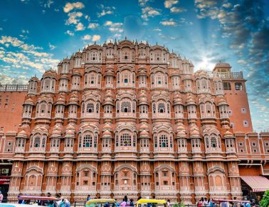 Hawa Mahal, the Palace of Winds, showcases stunning architecture in Jaipur, India.