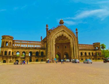 a very large building with a massive entrance